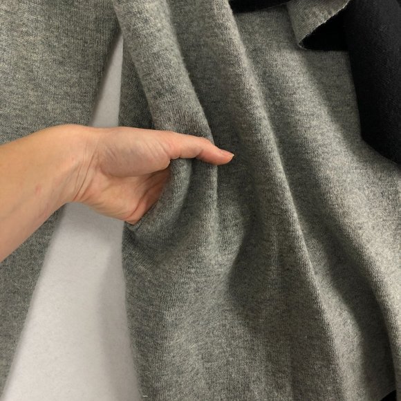 Sinuous Women's Size Medium Black Grey Wool Blend Drapey Knit Cardigan Sweater - Picture 4 of 9